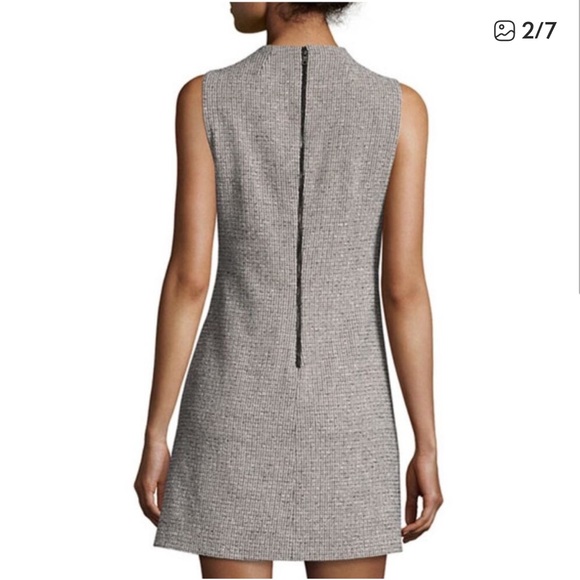 Alice + Olivia Employed Coley Black/White Tweed Sleeveless A-Line Mini Dress (6) - Picture 8 of 14